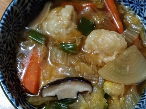 挽肉入りだんごのすいとん(圧力鍋使用)